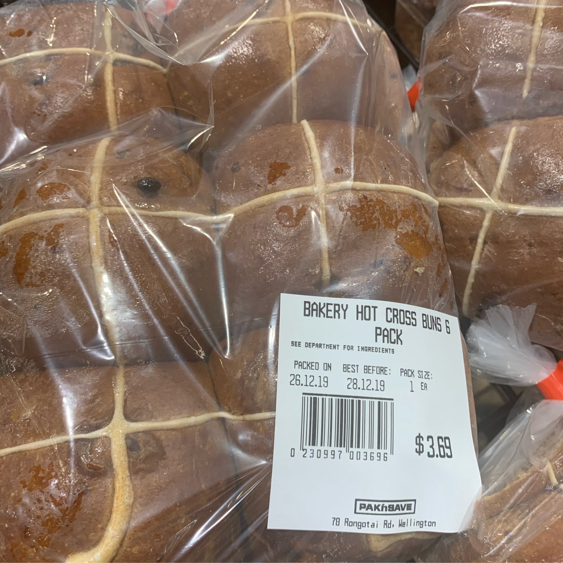 a packet of hot crossed buns