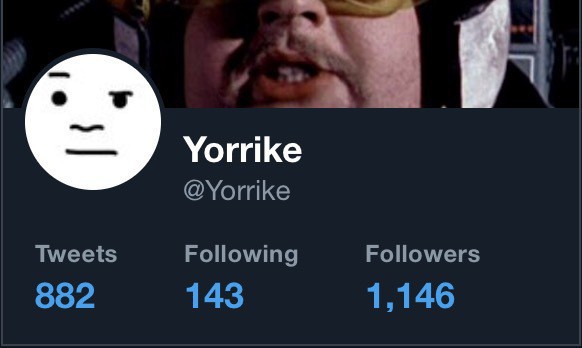 A screenshot of my Twitter profile showing only around 1,000 tweets. This is my new rolling twitter total.