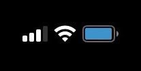 The iOS low power battery icon in a nice blue
