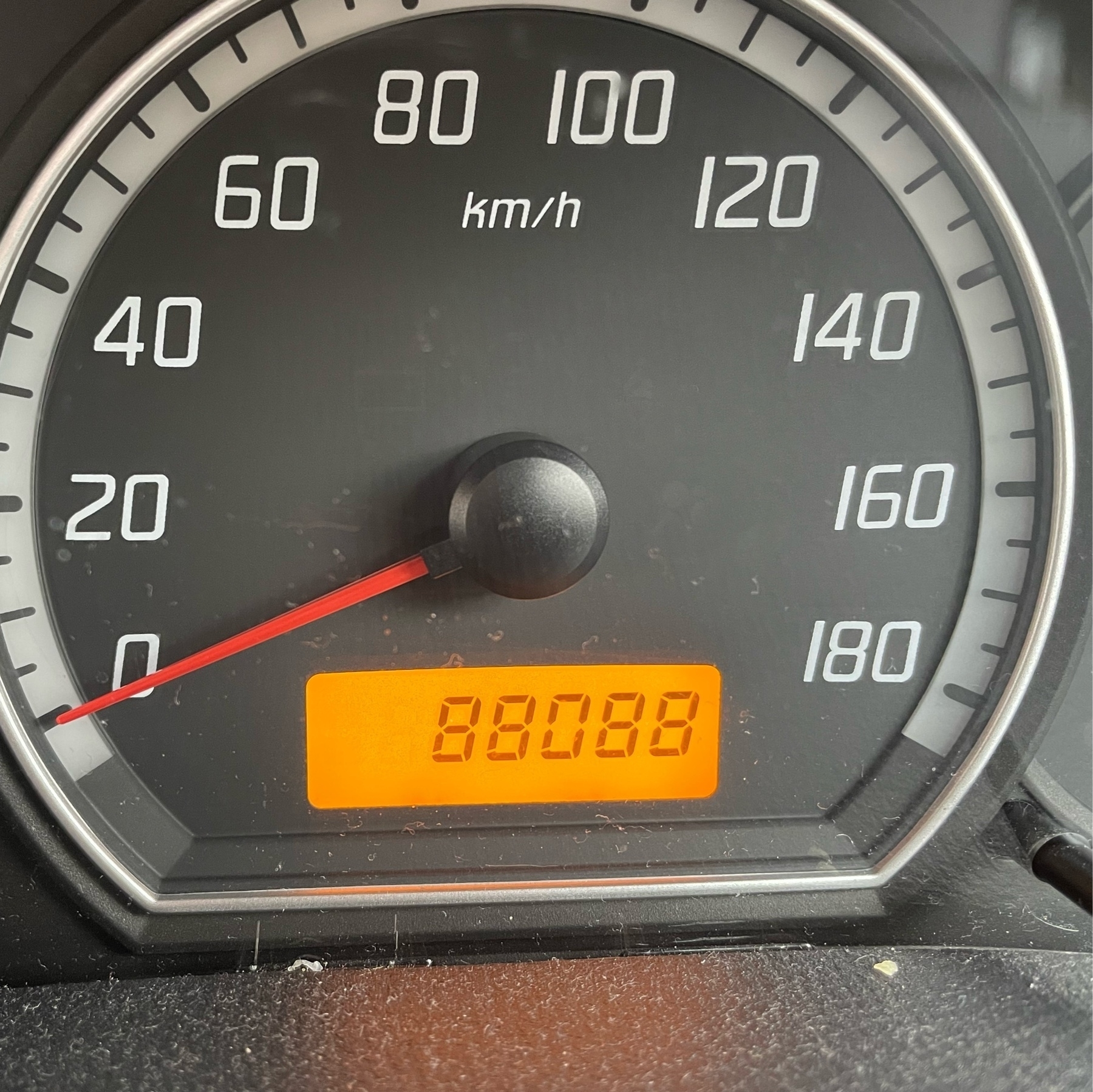 The odometer in my car reading 88088